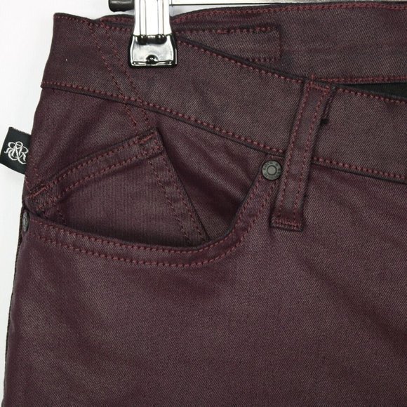 Rock & Republic‎ Berlin Skinny Slim Jeans Purple Coated 16 16M - Picture 6 of 9